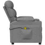 vidaXL Fauteuil électrique de massage Gris clair Tissu