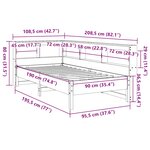 vidaXL Lit bibliothèque sans matelas blanc 90x190cm bois de pin massif