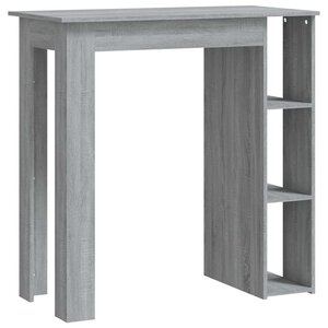 vidaXL Table de bar avec étagère sonoma gris bois d'ingénierie