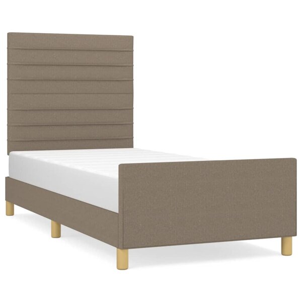vidaXL Cadre de lit avec tête de lit Taupe 100x200 cm Tissu