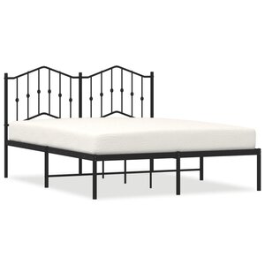 vidaXL Cadre de lit métal sans matelas avec tête de lit noir 140x200cm