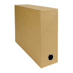 Boîte de classement carton toilé exacompta dos 12 cm havane - lot de 5