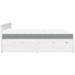 vidaXL Lit avec tiroirs et matelas blanc 200x200 cm bois massif de pin