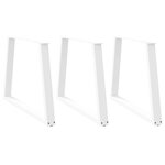 vidaXL Pieds de table à manger en forme de V  3 pièces  blanc  100 x (72-73 3) cm  acier