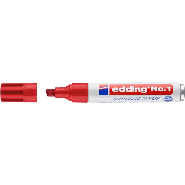 Marqueur Permanent no. 1 Rouge Pointe Biseautée 1-5 mm EDDING