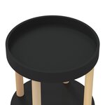 vidaXL Chariot à 3 niveaux Noir 38x38x82 cm Bois d'ingénierie et pin