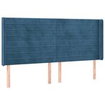 vidaXL Tête de lit à LED Bleu foncé 183x16x118/128 cm Velours