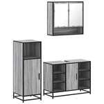 vidaXL Ensemble de meubles de salle de bain 3 Pièces Sonoma gris