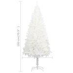 vidaXL Arbre de Noël artificiel pré-éclairé blanc 180 cm