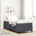 Lit Box Spring vidaXL Gris foncé 100x200 cm Tissu côtelé