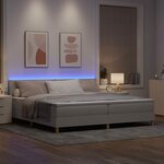 vidaXL Lit à ressorts avec matelas Taupe 200 x 200 cm tissu