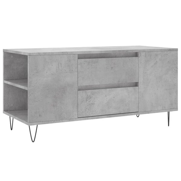 vidaXL Table basse gris béton 102x44 5x50 cm bois d'ingénierie