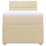 vidaXL Sommier à lattes de lit et matelas Crème 90x190 cm Tissu