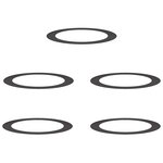 vidaXL Anneaux d'arbre plats 5 Pièces Noir Ø90 / 120 cm Acier