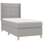 vidaXL Sommier à lattes de lit avec matelas Gris clair 80x200 cm Tissu