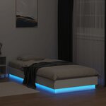 vidaXL Cadre de lit sans matelas avec lumières LED blanc 100x200 cm