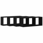 vidaXL Étagères murales avec étagère 4 Pièces Chêne noir 60 x 15 x 23 cm