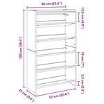 vidaXL Étagère à chaussures chêne fumé 60x25x100 cm bois d'ingénierie