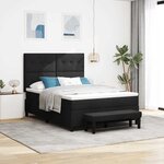 vidaXL Lit à ressorts avec matelas Noir 140 x 200 cm tissu