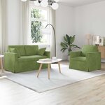 vidaXL Canapé 2 Pièces Vert clair 138 x 78 x 80 cm Velours