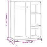 vidaXL Garde-robe Chêne fumé 80x40x110 cm Bois d'ingénierie