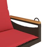 vidaXL Balancelle avec coussins marron 63x62x40 cm résine tressée
