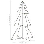 vidaXL Arbre de Noël cône 160 LED d'intérieur/d'extérieur 78x120 cm