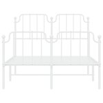 vidaXL Cadre de lit métal sans matelas et pied de lit blanc 120x200 cm