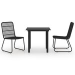 vidaXL Ensemble à manger d'extérieur 3 Pièces résine tressée et verre