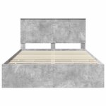 vidaXL Cadre de lit Gris béton 140 x 190 cm Bois Ingénierie
