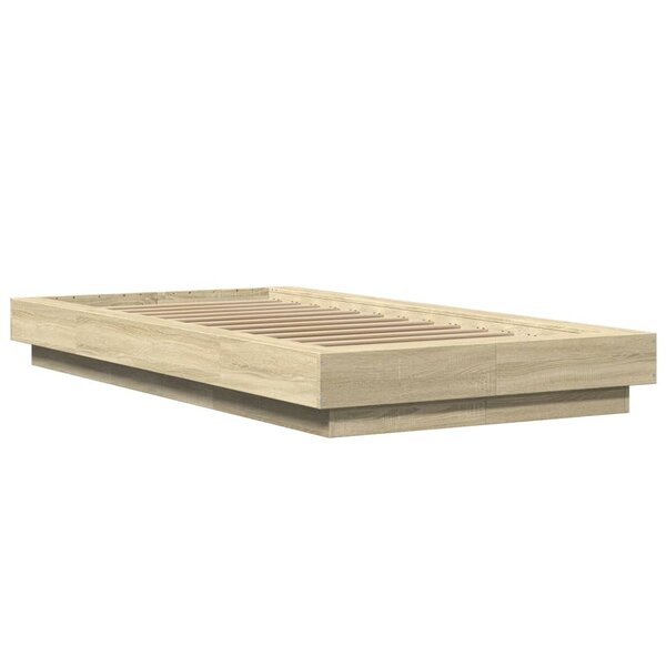 vidaXL Cadre de lit chêne sonoma 75x190 cm bois d'ingénierie