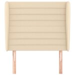 vidaXL Tête de lit avec oreilles Crème 83x23x118/128 cm Tissu