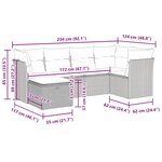 vidaXL Salon de jardin avec coussins 6 Pièces beige résine tressée