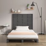 vidaXL Tête de lit murale Gris 146x3x91 5 cm Bois massif de pin