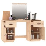 vidaXL Ensemble de coiffeuse avec LED Bois de pin solide