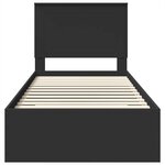 vidaXL Cadre de lit Noir et argent 75 x 190 cm Bois d'ingénierie