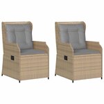 vidaXL Banc de jardin 2 Pièces Beige polyrotin