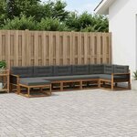 vidaXL Ensemble de canapés d'extérieur 7 Pièces Naturel et Anthracite