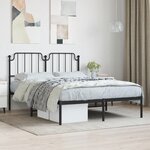 vidaXL Cadre de lit métal sans matelas avec tête de lit noir 140x200cm