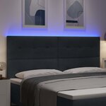 vidaXL Tête de lit LED avec des lumières à LED Gris 200 cm Polyester