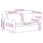 vidaXL Canapé Crème 215 x 82 x 80 cm tissu