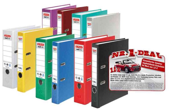 Classeur maX.file nature plus à levier Dos de 80 mm Vert HERLITZ