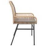 vidaXL Chaises de jardin lot de 2 et coussins marron rotin