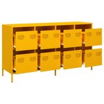 vidaXL Buffet jaune moutarde 135x39x73 5 cm acier laminé à froid
