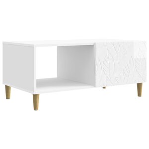 vidaXL Table basse Blanc brillant 90 x 50 x 40 cm Bois d'ingénierie