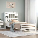 vidaXL Lit bibliothèque sans matelas blanc 100x200 cm bois pin massif