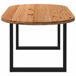 vidaXL Table à manger 220x100x74 cm bois de chêne massif ovale