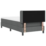 vidaXL Lit à ressorts avec matelas gris foncé - 90 x 200 cm  tissu