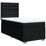 vidaXL Sommier à lattes de lit avec matelas Noir 90x200 cm Tissu