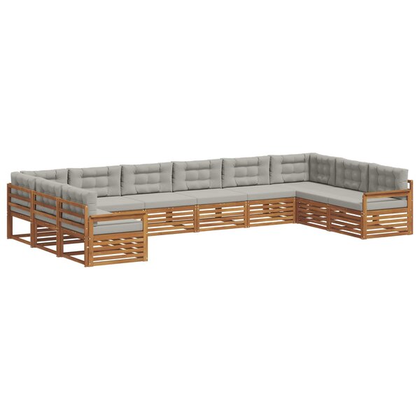 vidaXL Ensembles de canapés avec coussin 8 Pièces Gris Naturel et Clair